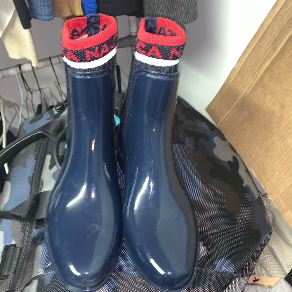 Cute blue rain boots out outdoor boot